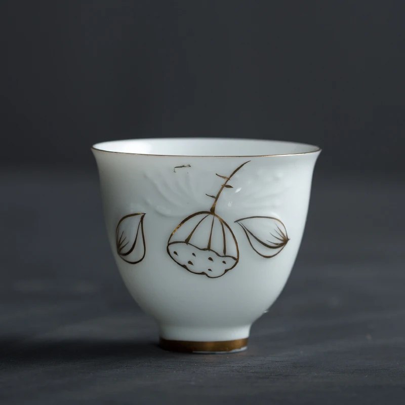 2 шт./лот 80 мл позолоченная чайная чашка керамическая фарфоровая маленькая чаша