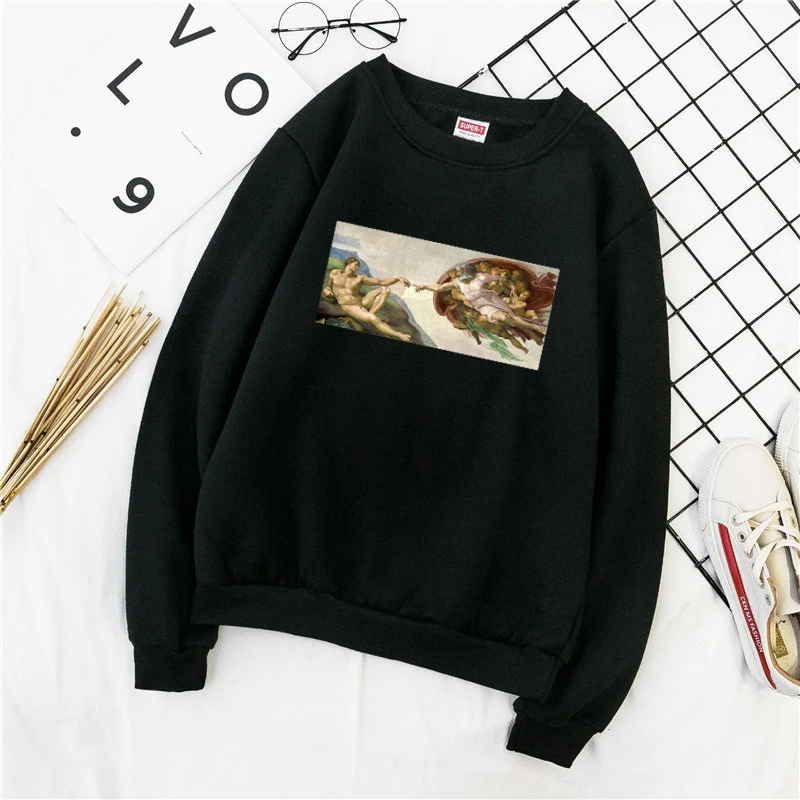 Повседневные толстовки с принтом известных картин Микеланджело мужские Модные