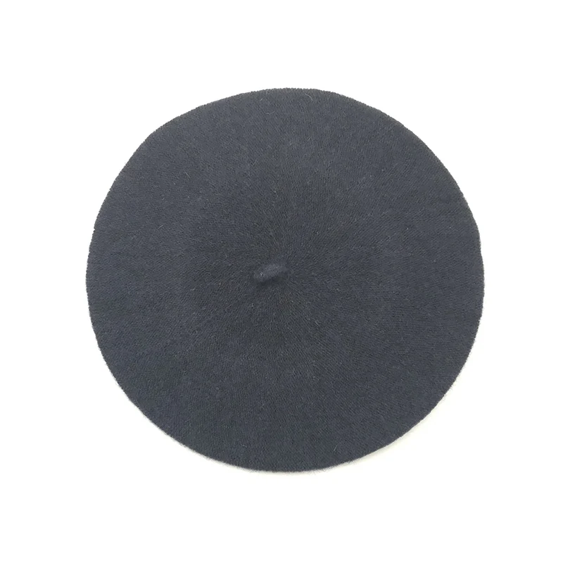 Модный очаровательный однотонный зимний теплый шерстяной женский берет