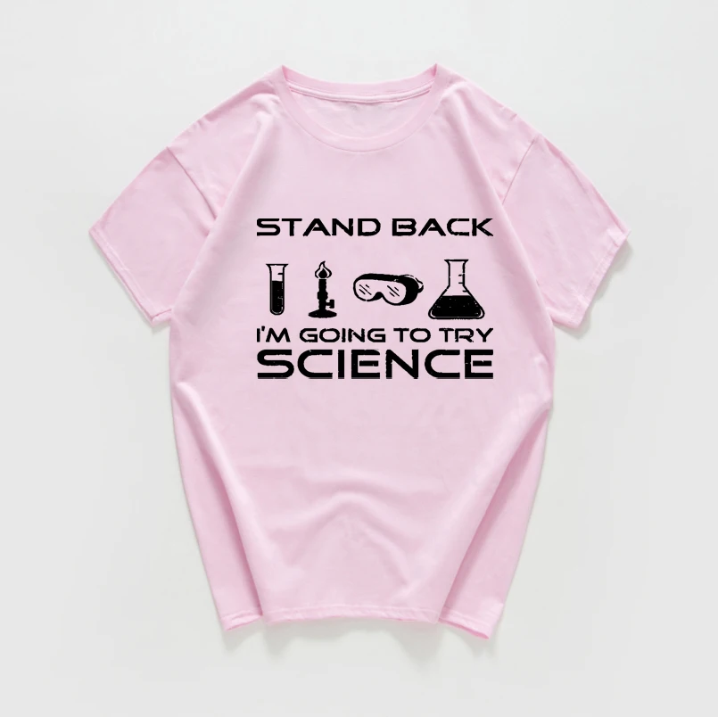 Stand back i am'm to try science забавная Футболка мужская хип-хоп хипстерская уличная футболка homme мужская одежда harajuku Топ
