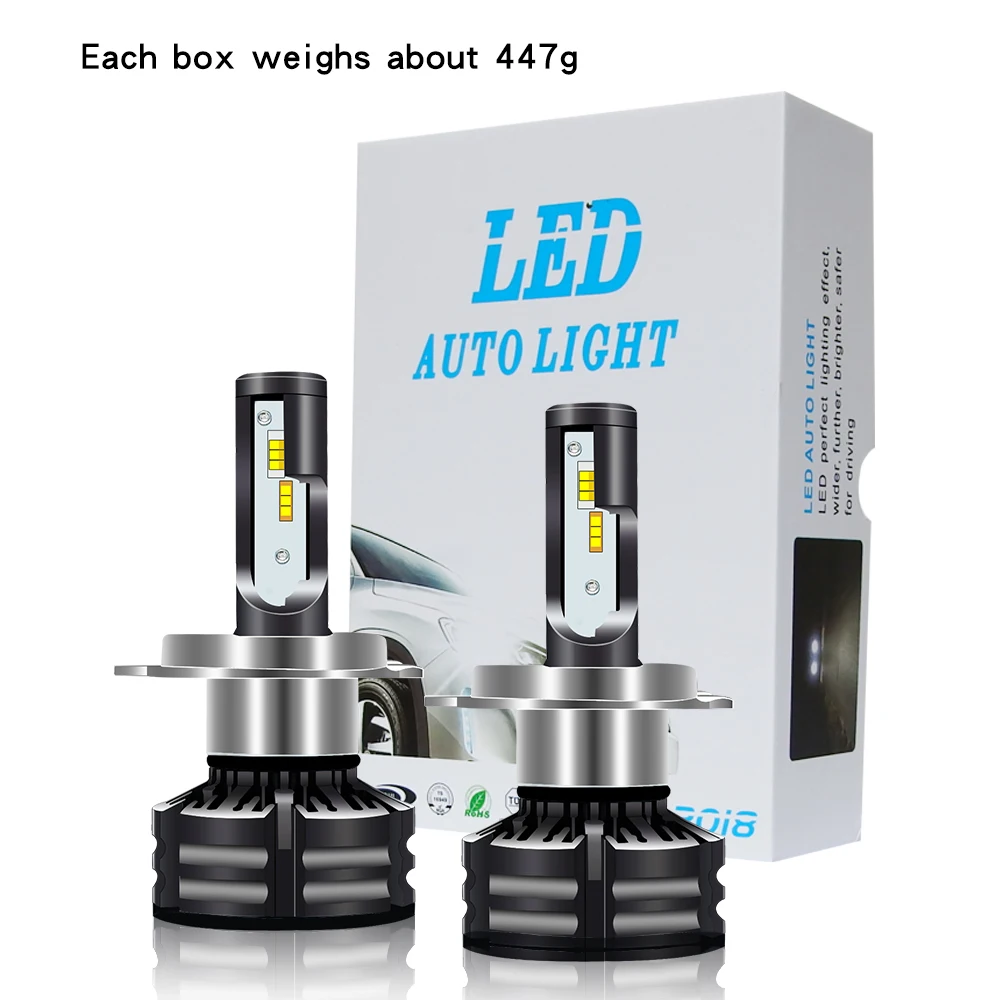 2 шт. Автомобильные светодиодные лампы Canbus H7 LED H4 светодиодный H11 3000K 4300K 6000K H1 D1S D2S D3S