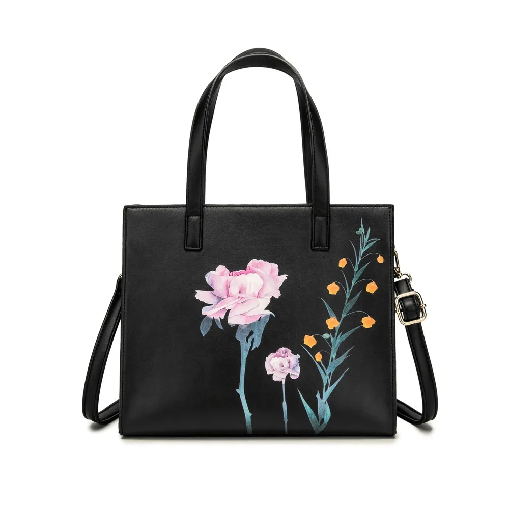 

Women Shoulder Bags PU Leather Vintage Designer Flower Printing High Quality Ladies Crossbody Handbags Summer New Fashion 2020