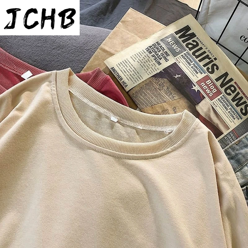 

2021 Tshirt Women t Shrit New Spring/autumn Long-sleeved Student Korean Harajuku Style Loose Two-piece Tops Goth Graphic Tee