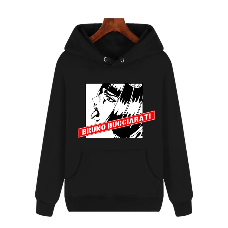 

Anime JoJo's Bizarre Adventure Bruno Bucciarati Cosplay Costumes Fashion Joker Black Hoodie Unisex Daily Wear S-3XL In Stock