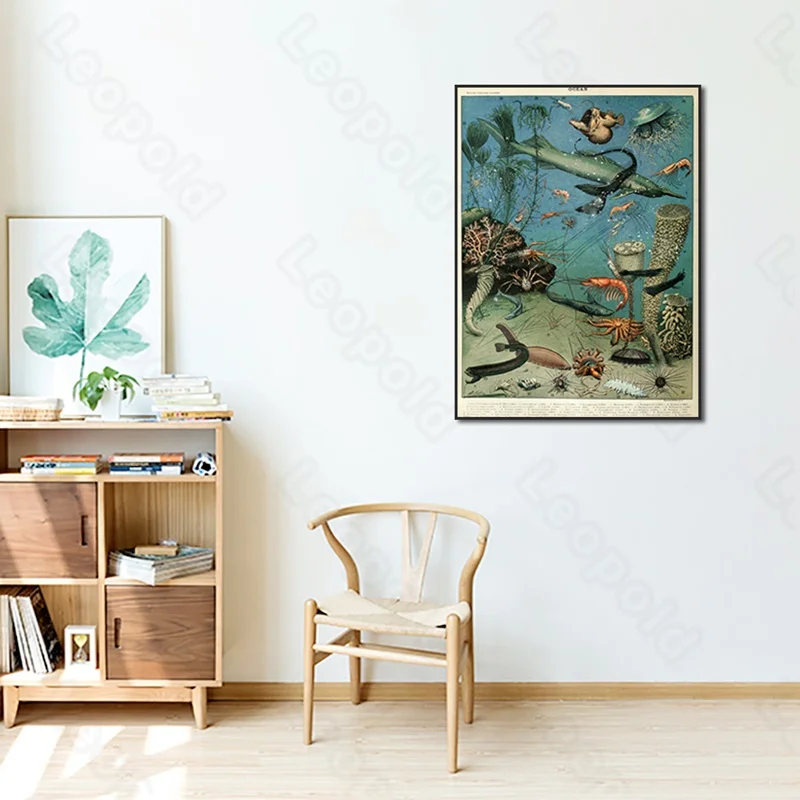 

Abstract Style Murals Ancient Sea Creatures Frameles Poster Home Residential Bedroom Decoration Living Room Canvas Painting