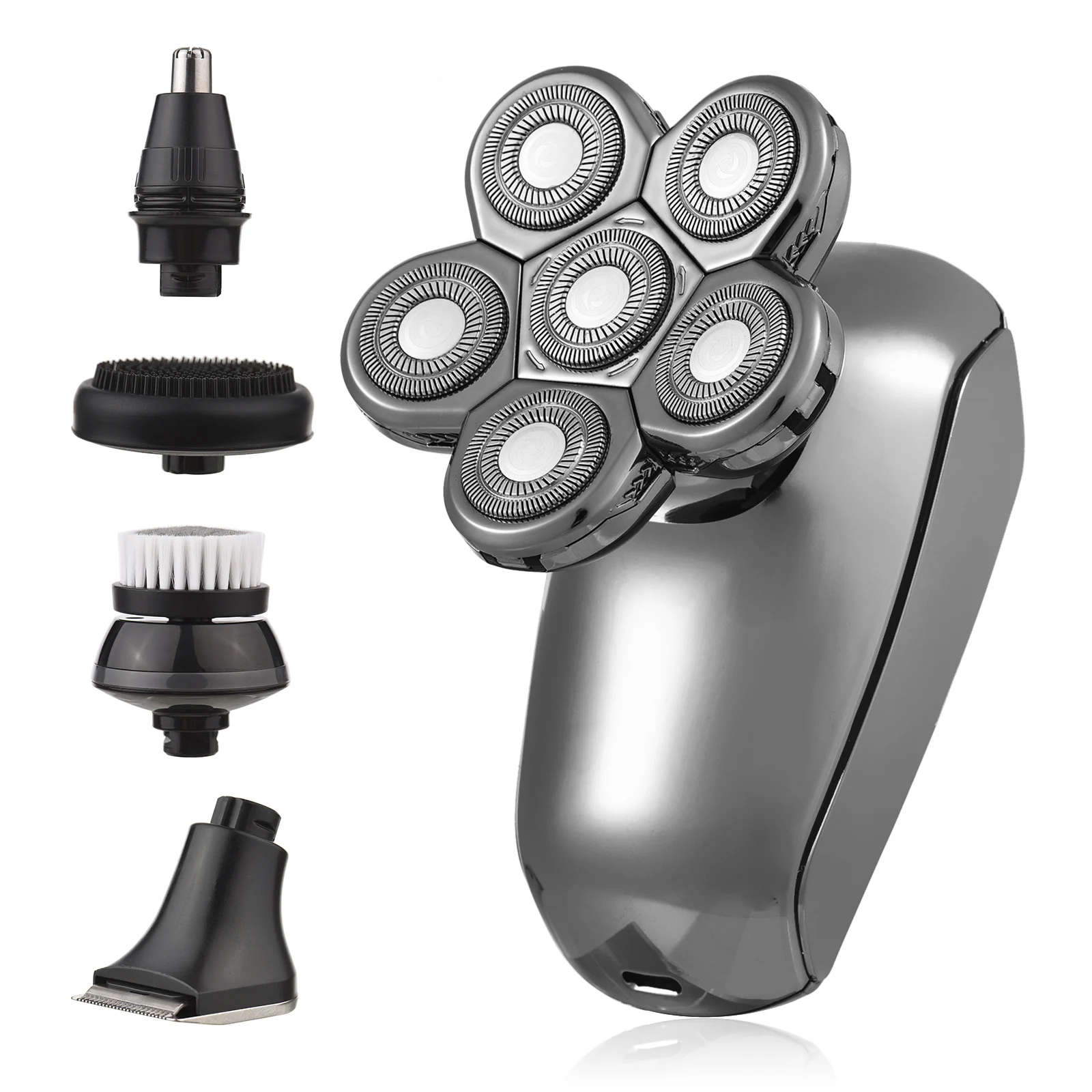 S For Men Electric Rotary Razor Beard Trimmer Grooming Kit 6d Floating Razor With Shaver Facial Cleaner Nose Trimmer