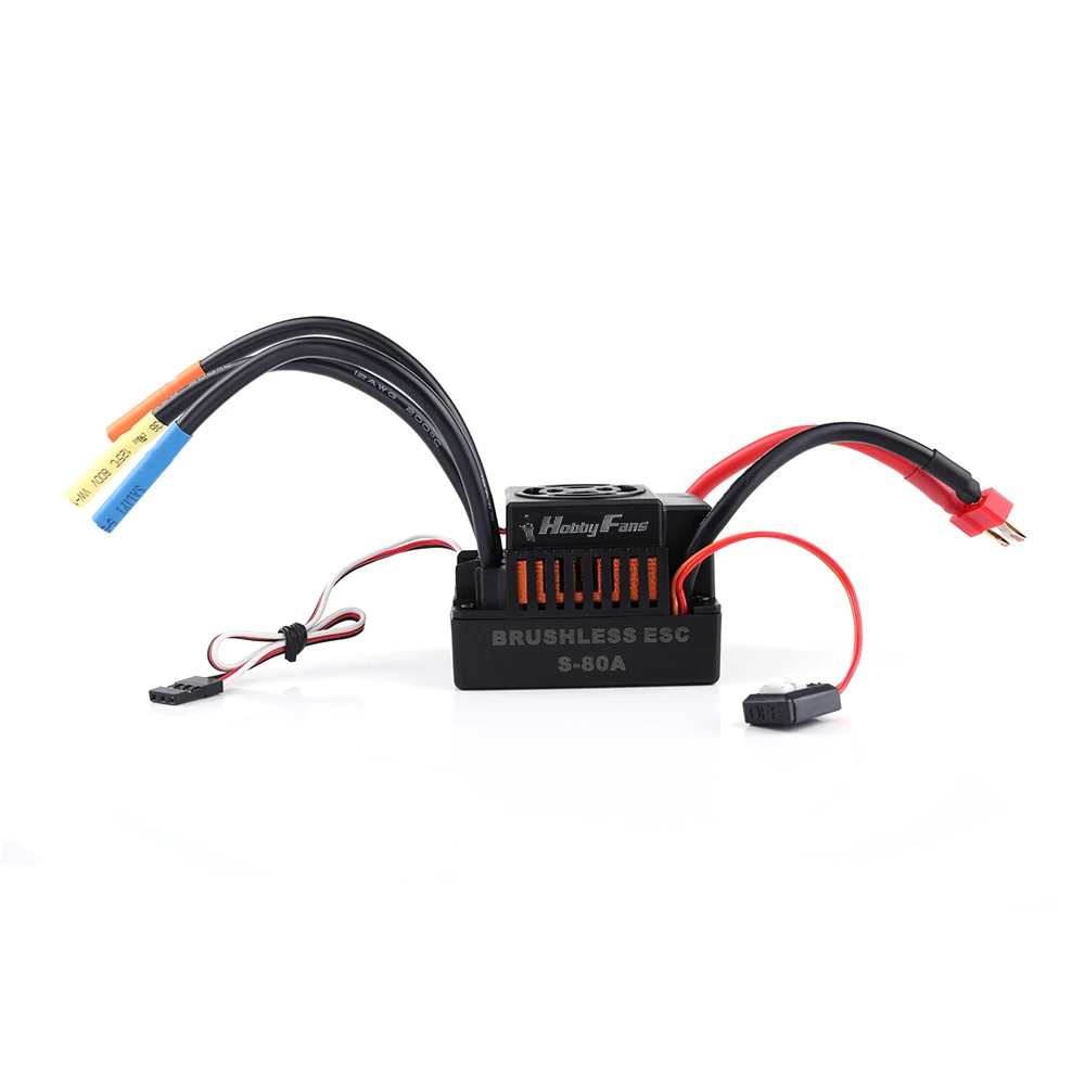 HOBBYFANS 60/80/120A бесколлекторный 2-3/4s ESC с BEC и картой программирования для 1:8 /1:10 RC Car