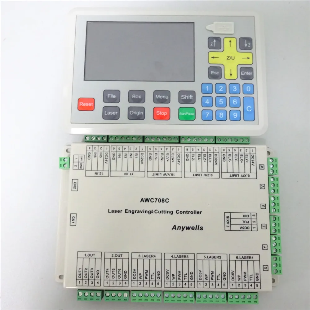 AWC708C плюс система лазерного контроллера для лазерной гравировальная и режущая