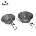 Походная миска Widesea из титана, посуда, складная ручка, чашка для туризма, походов, пикника, 2 шт.