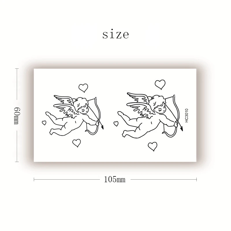 

Waterproof Temporary Tattoo Sticker Cartoon Cupid Pig Bear Moon Small Size Body Art Fake Tattoos Flash Tatoos Arm Hand Men Women