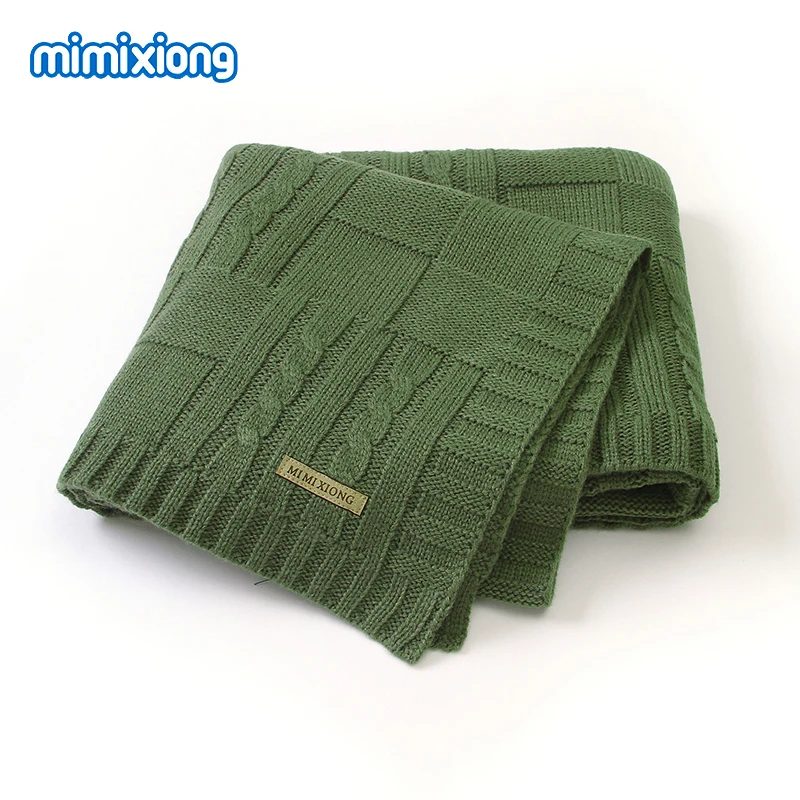 Baby Blankets Knitted Newborn Bebes Stroller Bedding Sleep Cover 100*80cm Solid Infant Swaddle Wrap Blanket Quilt Multi-Function