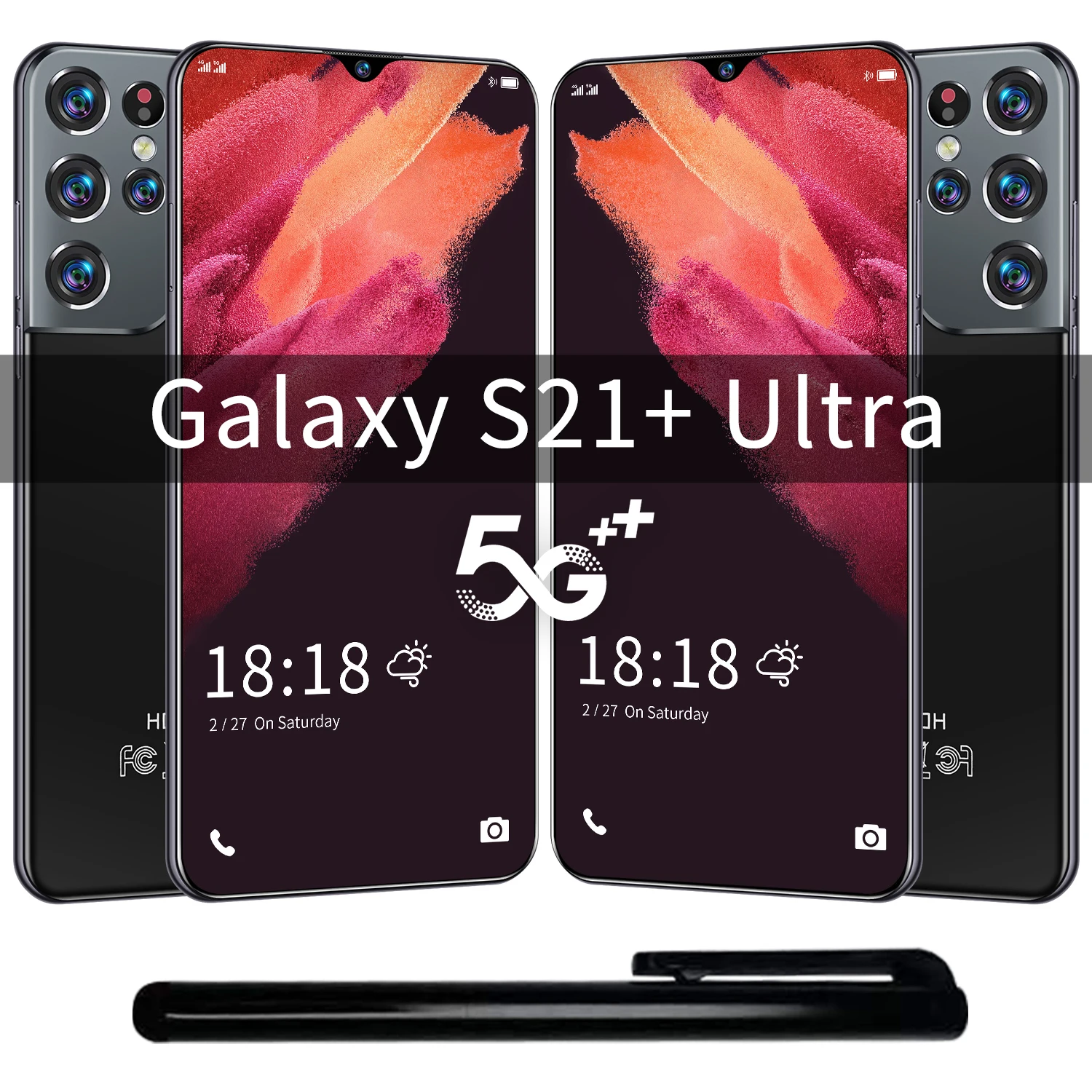 

New Arrival Global Version S21+ Ultra 6.7 Inch Cellphone 12GB+512GB 6500mAh Full Screen 11 Core Face ID 24+48MP 4G 5G Smartphone