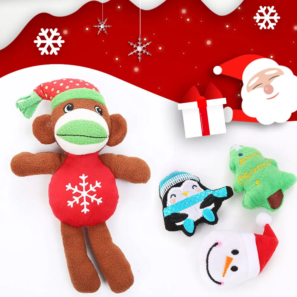 

Игрушка для домашних животных в новом стиле, игрушка для собак, встроенный акустический генератор мяты, плюшевые игрушки, Рождественская цв...