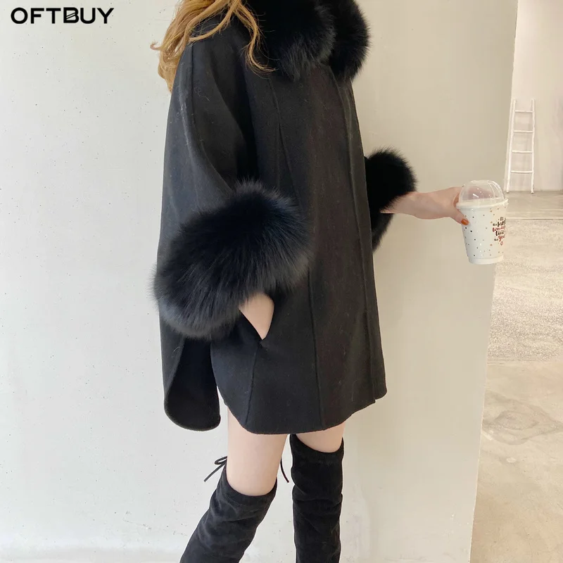 OFTBUY 2022 пальто с натуральным мехом зимняя куртка для женщин натуральный Лисий мех