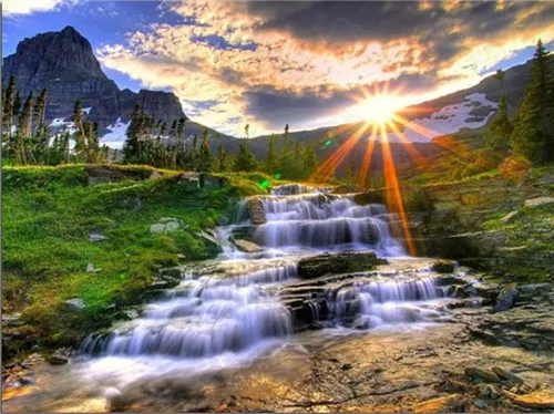 

Diy Diamond Painting Modern Aesthetic Still Life Landscape Mountain Flowing Water Wild Wild Landscape Decorative Painting