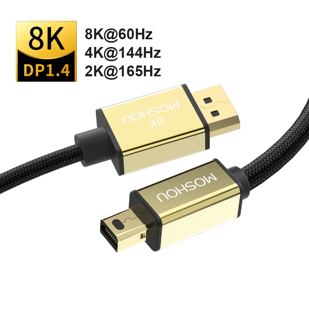 Новинка 2021 видеокабель DP 1 4 с портом дисплея на mini поддержкой 8K 60Hz 4K 144Hz/120Hz 2K 165Hz 32