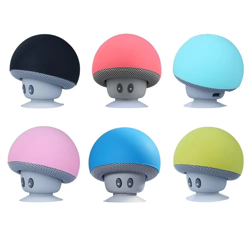 

2020 New Cartoon Mushroom Wireless Speaker Waterproof Suction Cup Mini Speaker Audio Outdoor Portable Subwoofer