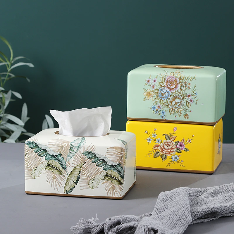 

Креативная Скандинавская роскошная коробка для салфеток, керамическая коробка для столовой, Современная гостиная, многоразовая коробка дл...