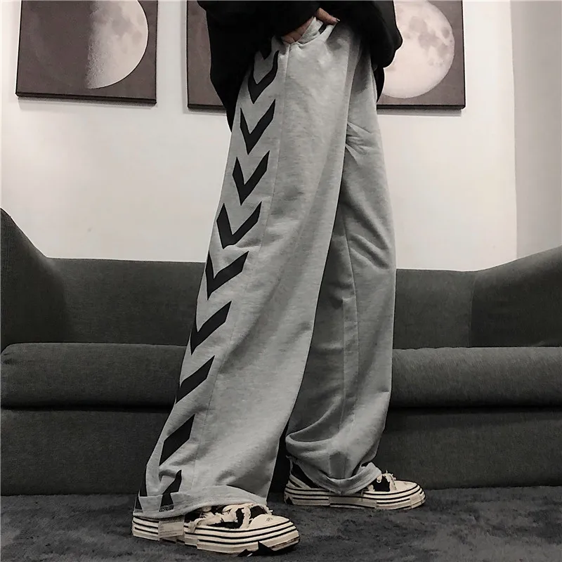 

Casual Hipster Fashion Brand Straight Pants Woman Korean Style Loose Sweatpants Ulzzang Print Autumn Winter Capris Unisex New