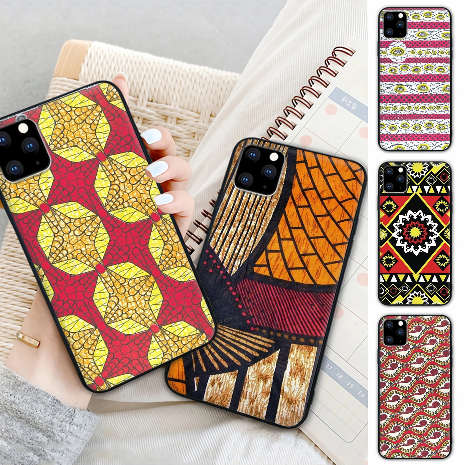 

Designer African Style Fabric Print Mobile Phone Case For Huawei Honor 20 10 9 Lite 7A 9X 8x 8 S 20s 30 PRO PLAY Cover