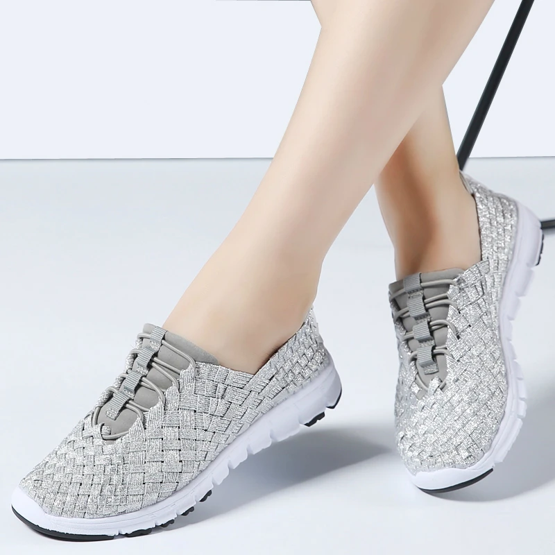 2020 весенние женские повседневные тканые кроссовки рандомные туфли на плоской