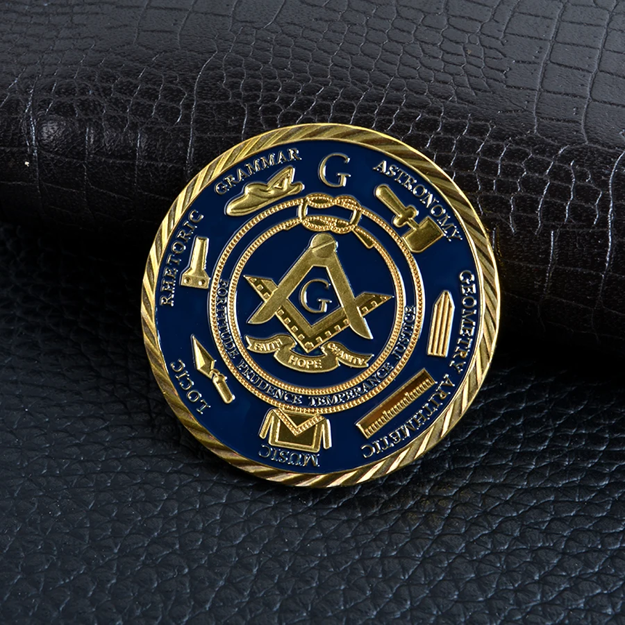 Позолоченная монета коллекция европейских масонцев братство круглые синие