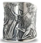 Женское кольцо с винтажным рисунком людей и деревьев