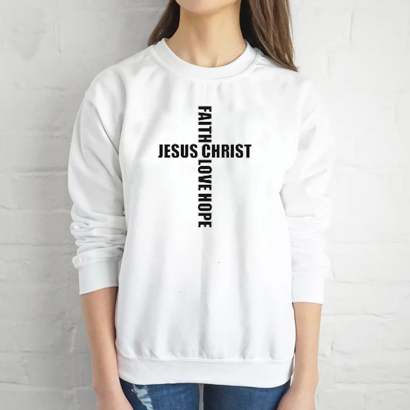 

Faith love hope Jesus chirst women fashion sweatshirts pure casual funny tumblr hipster young religion street style tops L182