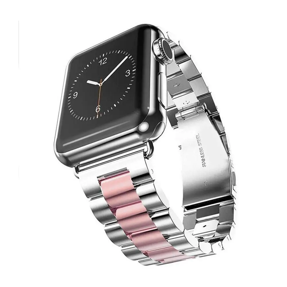 Ремешок из нержавеющей стали для Apple Watch 3 2 1 iWatch Series 4 5 металлический браслет с