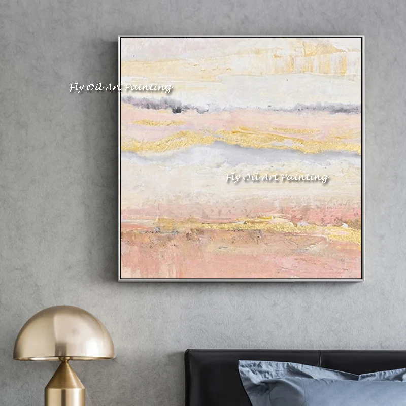 

Handmade pink sky cloud Modern Simple Abstract Oil Painting On Canvas For Living Room Decor Hand Painted Decoration Art Picture