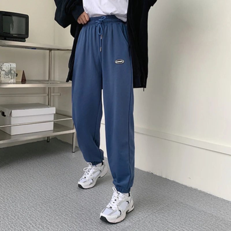 

Women's Sweatpants Korean Style All-Match Solid Elastic Waist Drawstring Casual Sweater Pants Spring Autumn