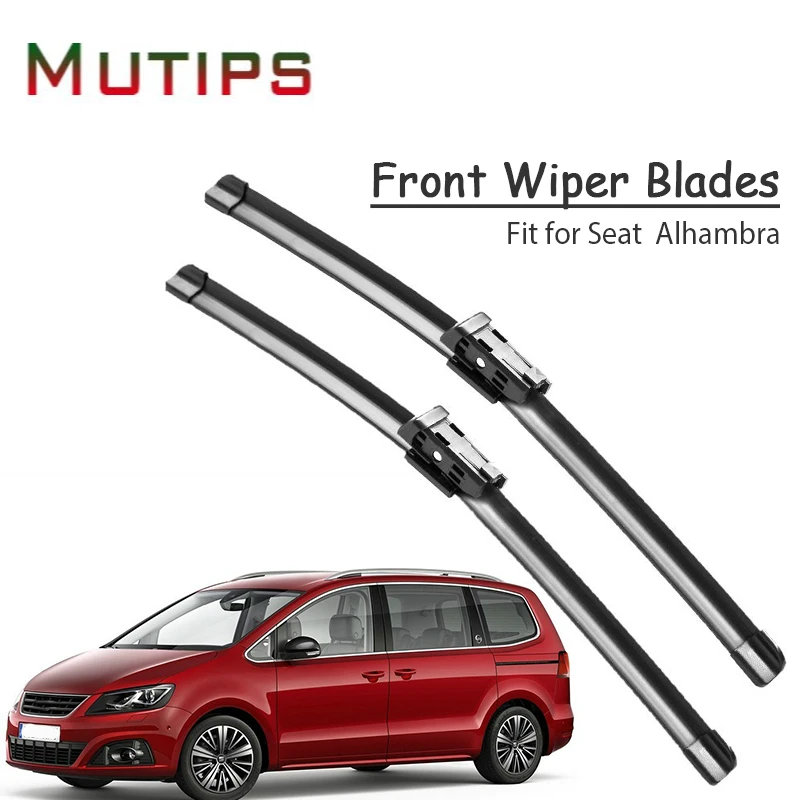 

Резиновые щетки стеклоочистителя для переднего сиденья автомобиля Alhambra 1995-2018, щетки для очистки ветрового стекла, оригинальные аксессуары в полоску, 1 комплект