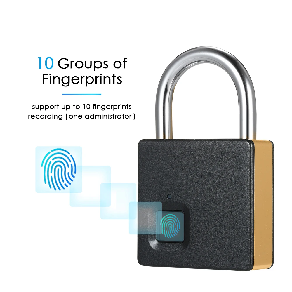 С 2 клавиши умный замок со сканером отпечатка пальцев USB Перезаряжаемые IP65