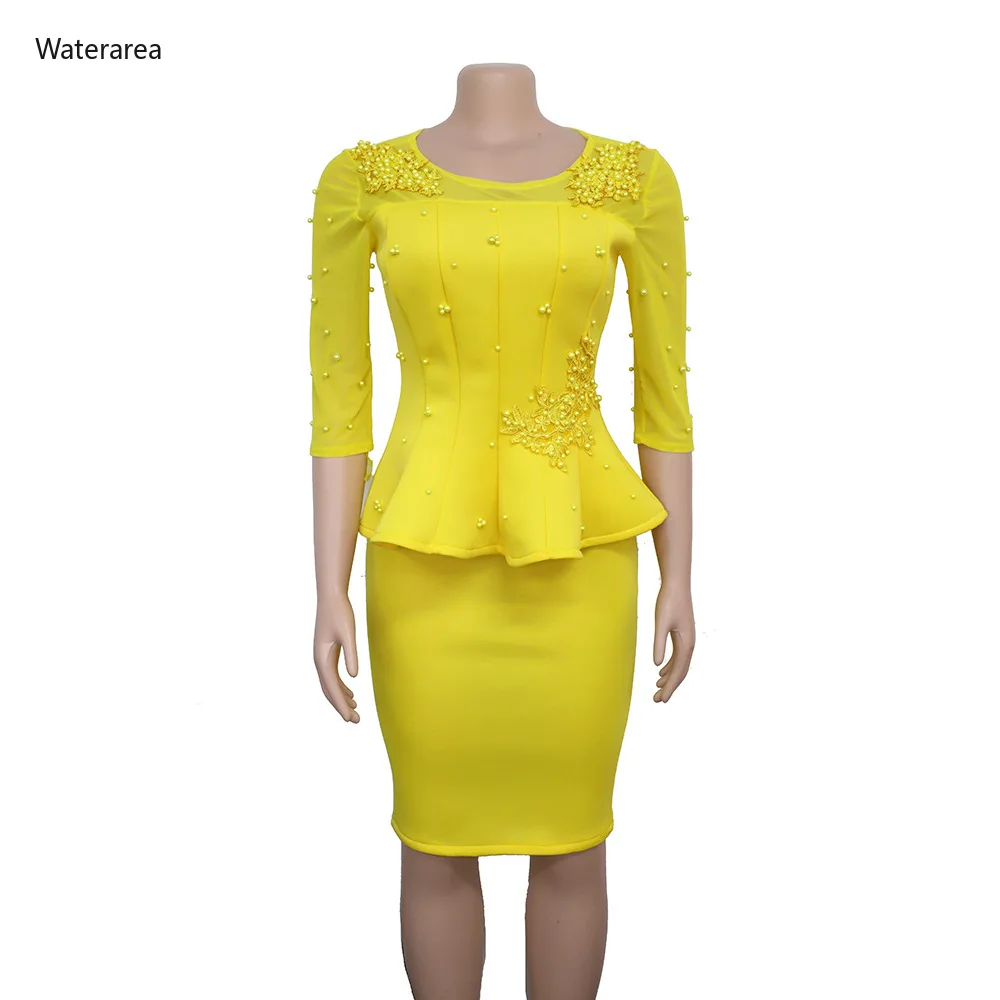 Женский однотонный Костюм двойка размера плюс с круглым вырезом коротким