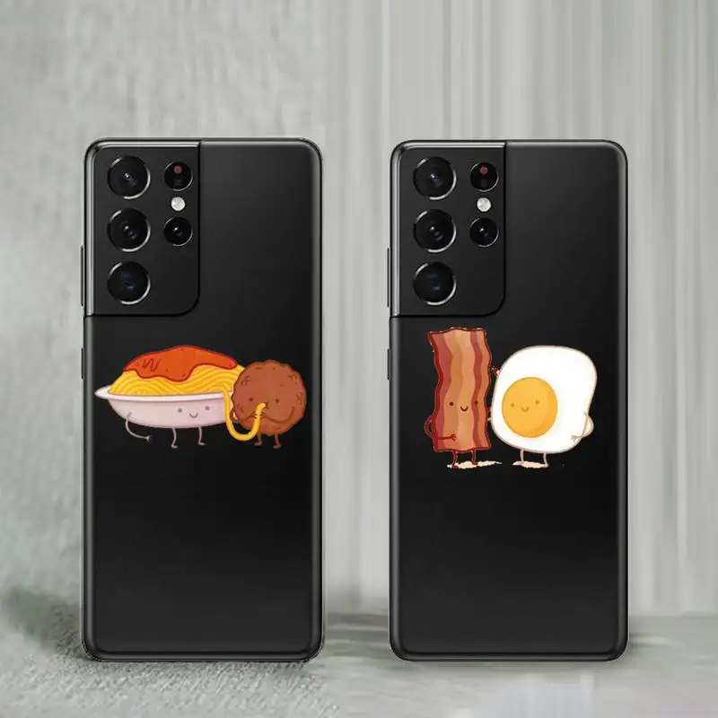 

Best Friend Couple Food Bacon Phone Case For Samsung A10 32 51 52 71 72 50 12 21S S10 S20 S21 note 10 20 Plus Fe Ultra