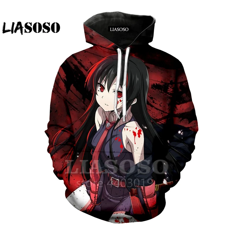 LIASOSO 2021 аниме анимэ Akame Ga Kill модная повседневная 3D печати для женщин мужчин