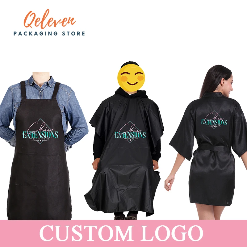 

Парикмахерская накидка с логотипом на заказ, фартук, Парикмахерская накидка, устойчивая к пятнам, косметический халат для волос
