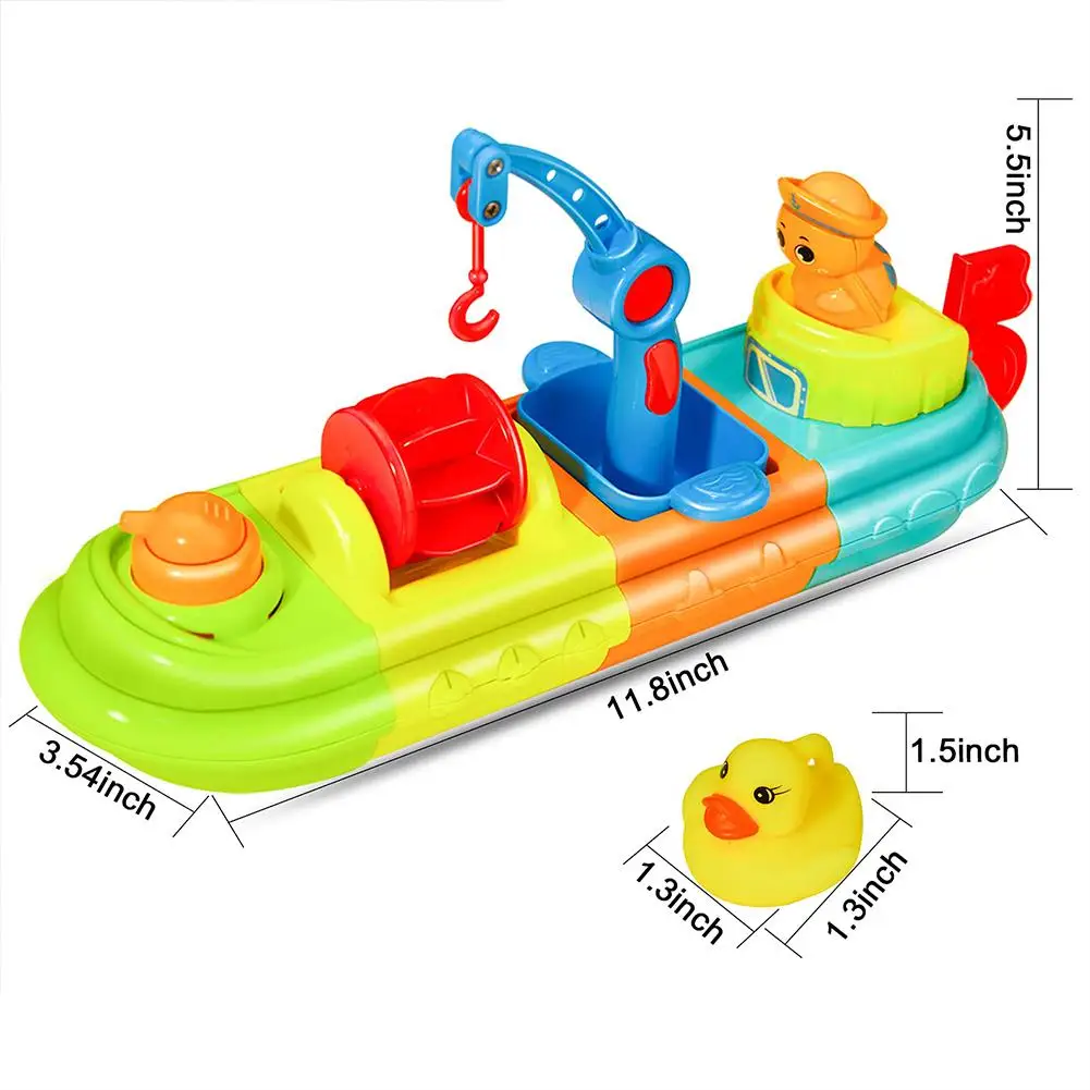 

Bath Toys For Toddlers Little Bath Ducky And Boat Fun Bathtub Educational Toys Children's Toys