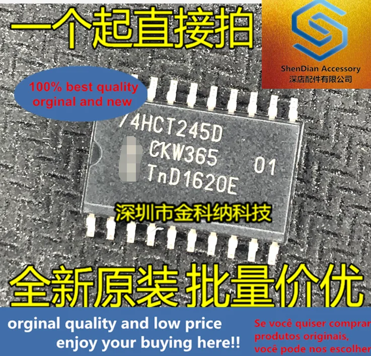 10 шт. только оригинальный новый 74HCT245D SOIC-20 трехпозиционный выход, восьмипозиционный приемопередатчик, широкий корпус 7,2