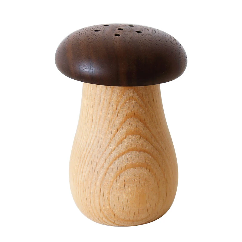

Portable Beechwood Toothpick Holder Mushroom-Shaped Handmade Natural Toothpicks Container Restaurant Kitchen Accessories
