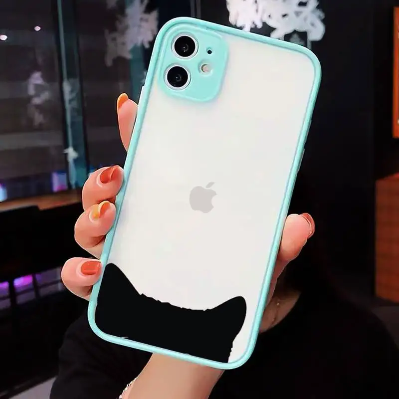 

Cute Cat Black Cat Cartoon animal Phone Cases Matte Transparent for iPhone 7 8 11 12 s mini pro X XS XR MAX Plus cover funda