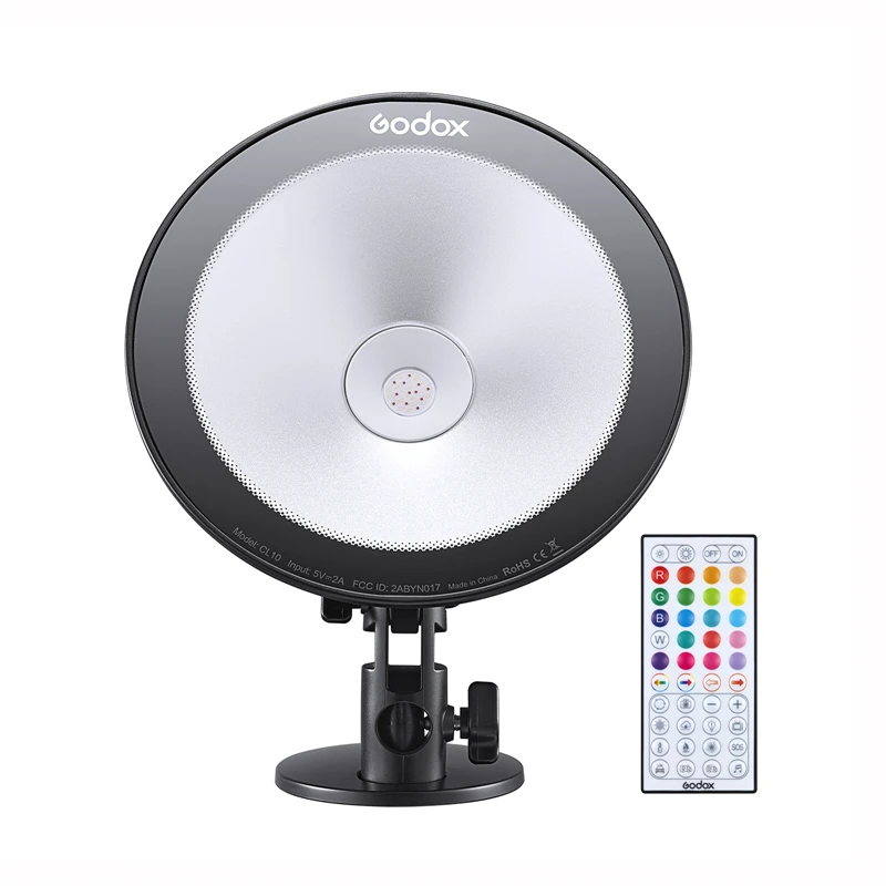 

Godox CL10 RGB LED Light Multicolor Webcasting Ambient Light 10W 39 Lighting Effects Supports APP/ Remote Control