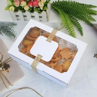 612pcs kraft paper window gift box cookies treatsdessertbiscuit boxes for christmas party wedding decor favor candy box