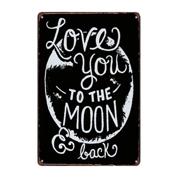 

Metal Tin Sign Love You to the Moon and Back Decor Bar Pub Home Vintage Retro