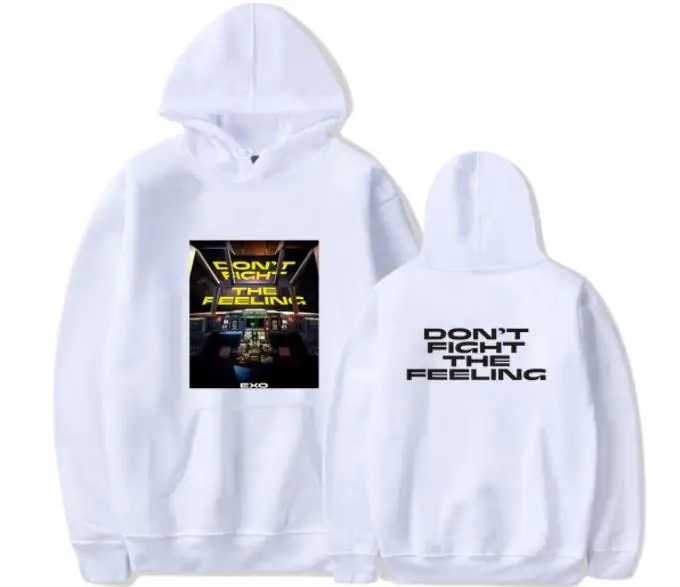 

New arrival EXO DONT FIGHT THE FEELING album cover same printing hoodies kpop unisex fleece/thin pullover sweatshirt