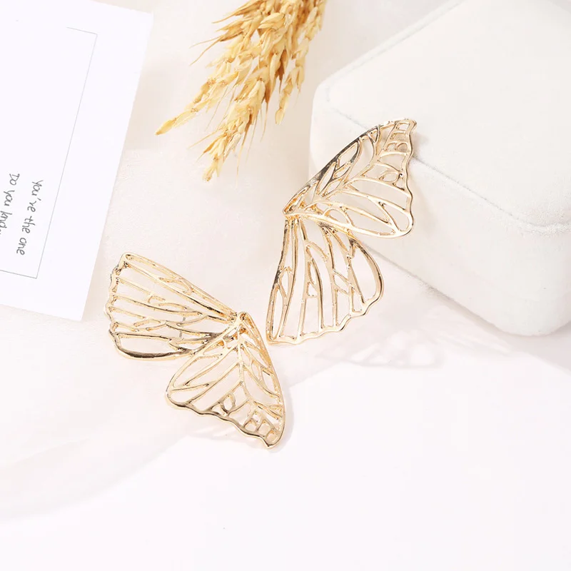

Gold Hollow Butterfly Drop Dangle Earring For Women Metal Big Wing Pendant Earring Statement Jewelry Earrings