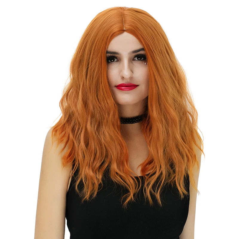MSI Wigs длинные волнистые оранжевые парики Косплей блонд синтетический парик для белых женщин высокая температура волокна волос