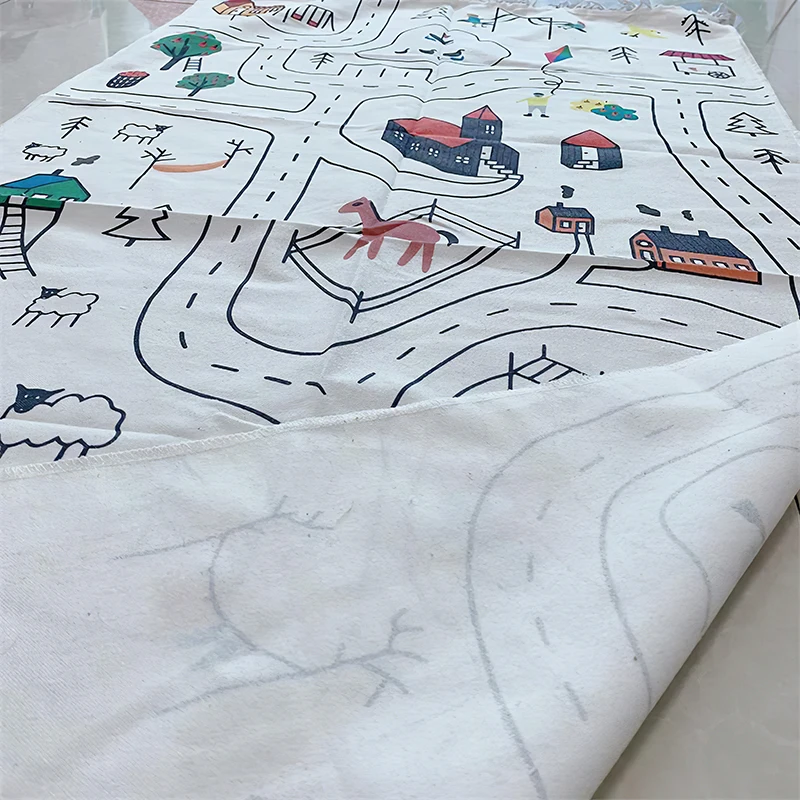 

Multifunction Kids Crawling Carpet Tassel Highway Hopscotch Play Mats for Children Living Room Road Crawling Carpet Decoration