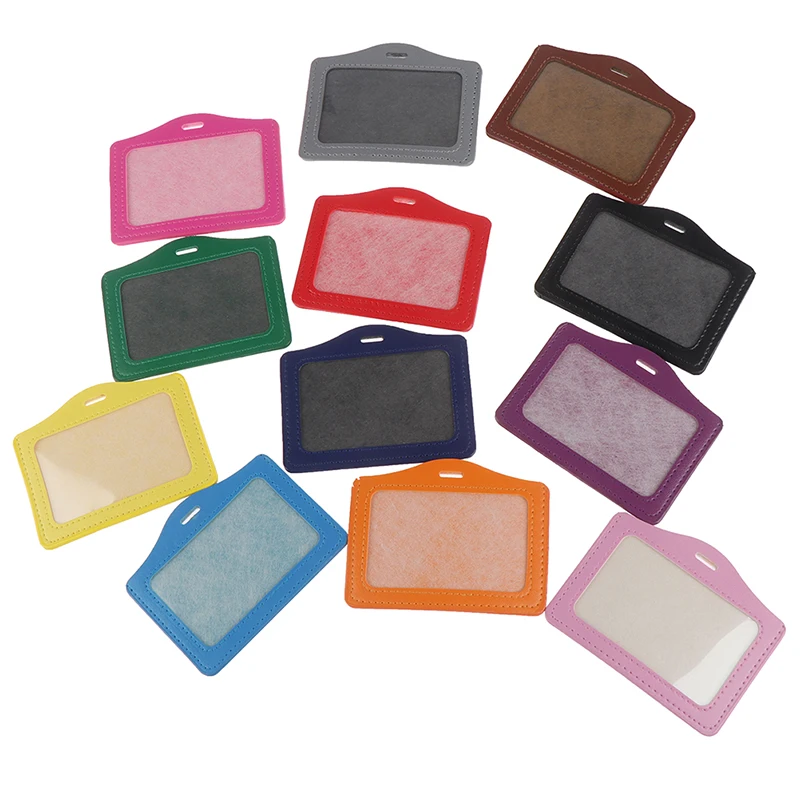 Hot sale 1Pc PU Card Case Holder multicolour Portable String Fashion ID Identity Badge |