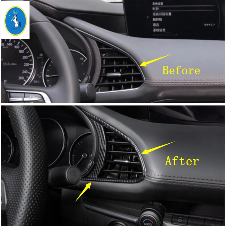 

Yimaautotrims Auto Accessory Side Dashboard Air Conditioning AC Outlet Vent Frame Cover Trim Fit For Mazda 3 2019 2020 ABS